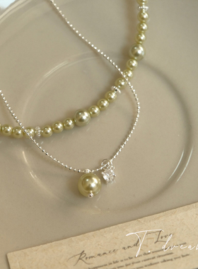 nicedream青橄榄清新串珠项链