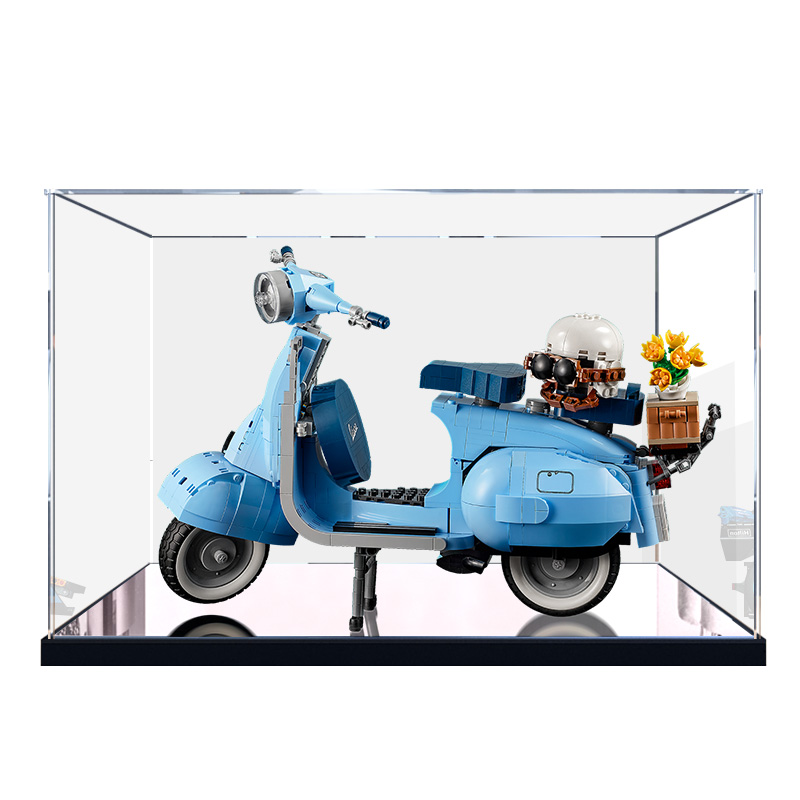 适用乐高10298Vespa 125 踏板摩托车亚克力展示盒 透明手办收纳盒 - 图0