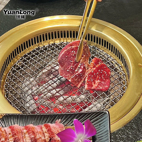 平圈日式碳烤炉烤肉店嵌入桌面烧烤炉商用下排烟碳火烤肉炉炭烤炉 - 图0