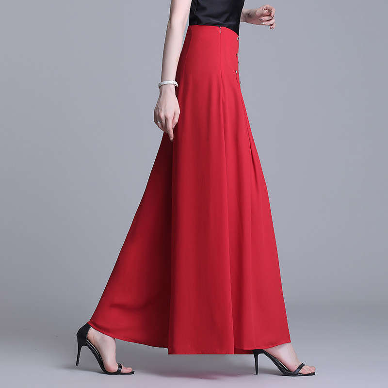 高腰夏薄款冰丝2023新款雪纺裙裤 倩芭兰休闲裤