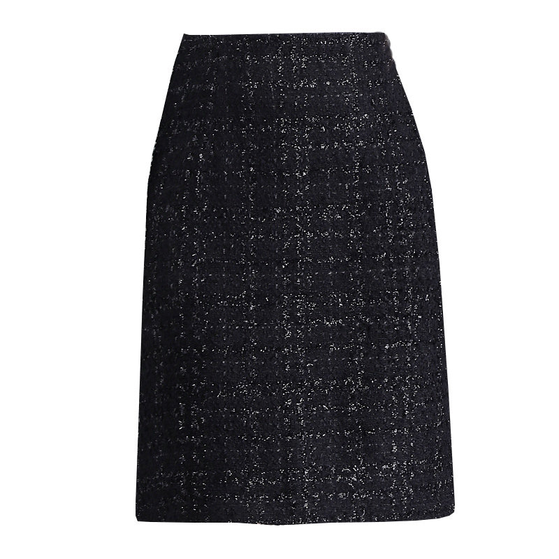 粗花呢小香风短裙女新款秋冬高腰显瘦包臀半身裙百搭一步裙子,淘宝优惠券,粉丝福利购,淘宝优惠卷