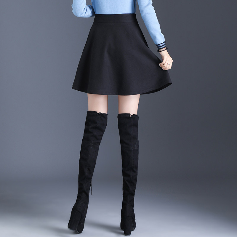 a字裙2021秋冬新款高腰厚款半身裙 倩芭兰半身裙