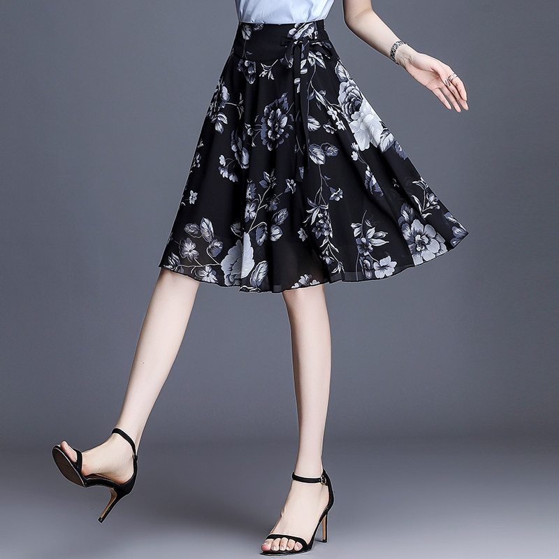 2023夏季宽松印花裙裤高腰薄阔腿裤 倩芭兰休闲裤