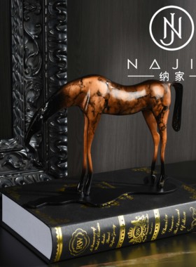 罗曼提海派中古风创意花艺饰品摆件复古画框样板间玄关边柜售楼处