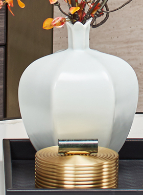 罗曼提新中式摆件托盘酒店样板间创意家居客厅玄关柜茶几软装饰品