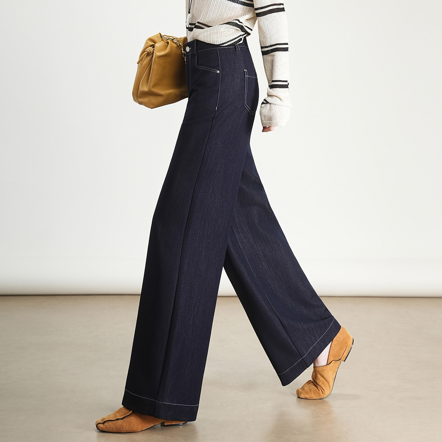 垂感显瘦拖地裤秋冬高腰显瘦直筒裤女宽松休闲阔腿长裤复古牛仔裤,淘宝优惠券,粉丝福利购,淘宝优惠卷