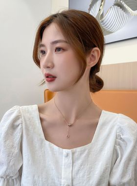 项链女日韩风小蛮腰气质小众锁骨链网红潮流微钻时尚新款钛钢项链