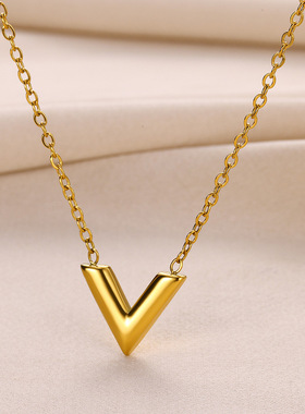 欧美简约时尚不锈钢项链小众独特设计感锁骨链日常通勤穿戴首饰品