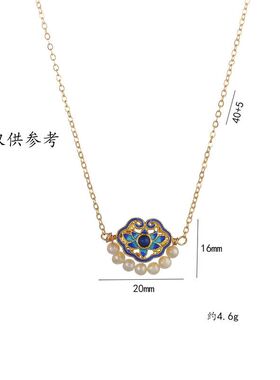 项链女复古珍珠小众花朵新款设计