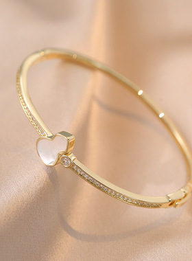 手镯女 真金电镀贝壳福禄手链冷淡风个性ins时尚蛇形潮流金属手饰