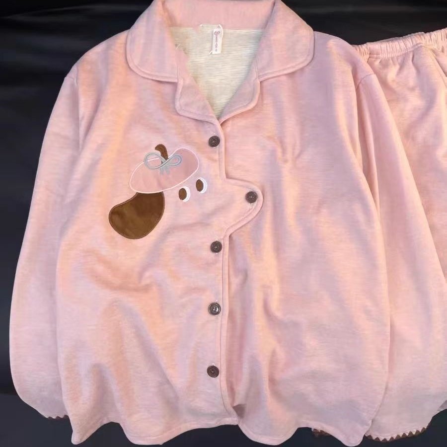 可爱卡通德绒保暖睡衣女2025秋冬季新款加绒加厚羊毛衫家居服套装,淘宝优惠券,粉丝福利购,淘宝优惠卷