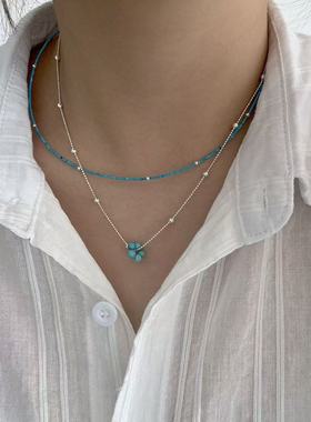 S925银时尚简约风优化松石项链