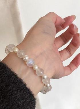 S925银蓝色月光石手链