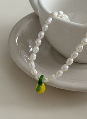 S925银小梨子淡水珍珠项链