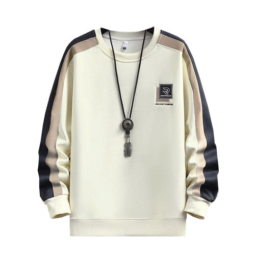 长袖T恤男加绒加厚保暖上衣青少年学生圆领打底衫冬季内搭卫衣男 - 图3