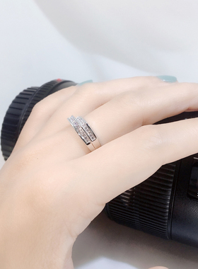 时尚热销纯银新款双层皇冠仿真钻戒端庄典雅晚宴百搭气质戒指