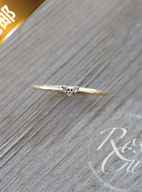 纯银日韩风镶嵌金戒指