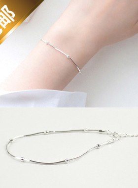 韩国甜美风蛇骨链礼物银饰品定制