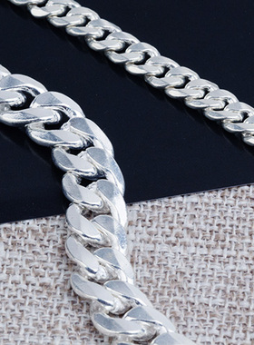 银饰品手链男纯银霸气个性潮人999女子男士复古简约休闲刻字马鞭