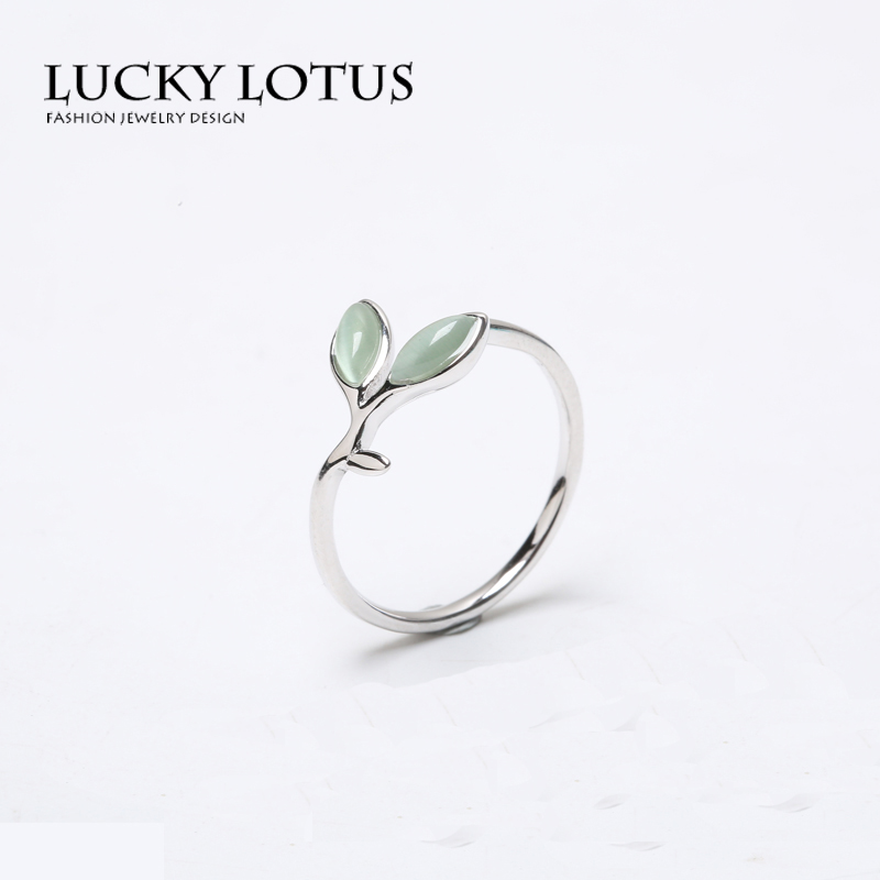 LUCKYLOTUS925纯银项链锁骨链 戒指手镯耳钉韩国森系小清新包邮 - 图1