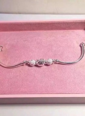 新款Kitty猫转运珠手链女S925纯银响铃铛手镯儿童银饰礼物