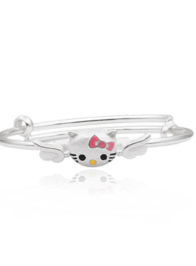 925纯银吊坠KT凯蒂猫hello kitty项链闺蜜儿童手环锁骨链生日礼物