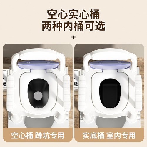 孕妇马桶老人塑料家用坐便器成人老年人移动座便器室内防臭坐便椅 - 图3