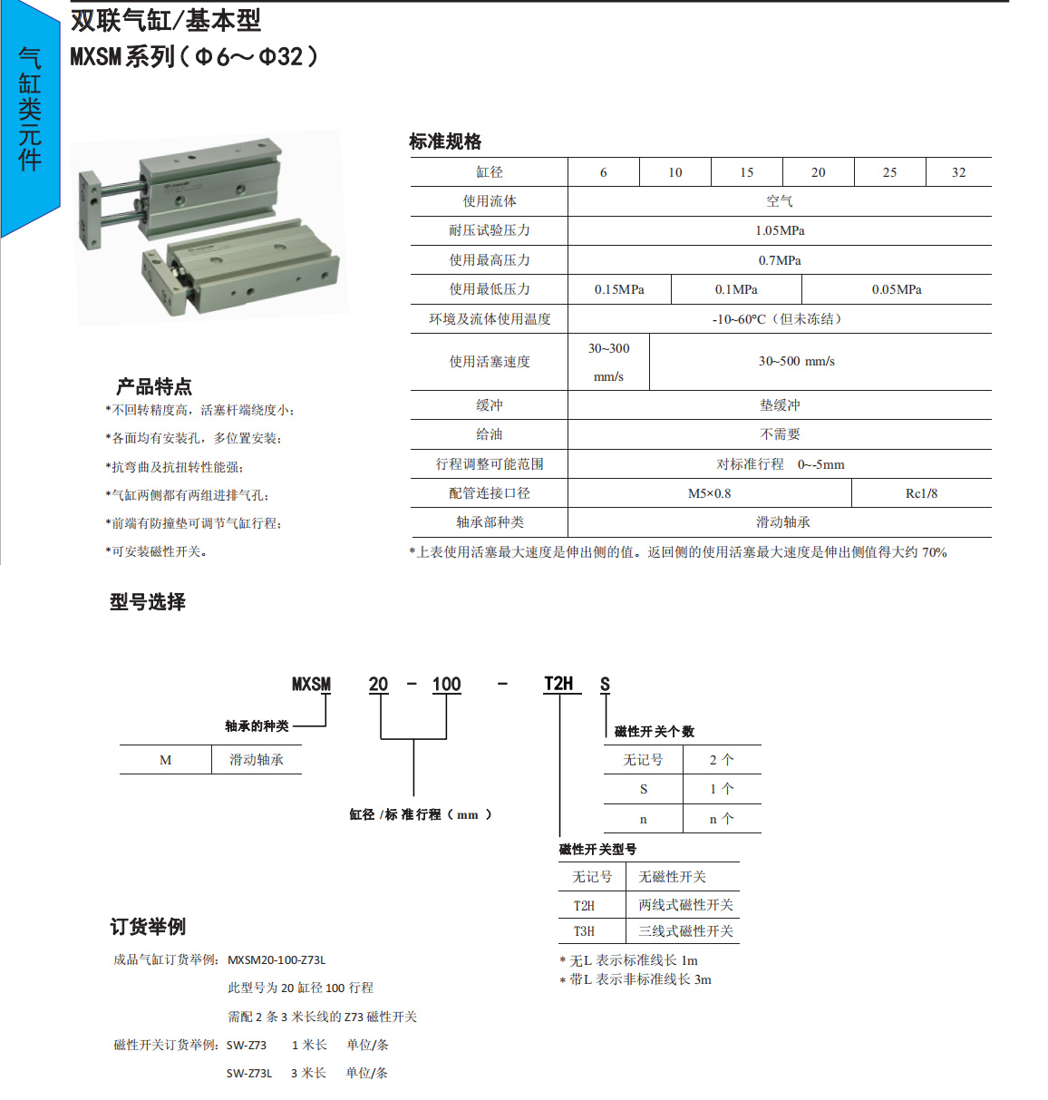 MAXAIR迈斯艾尔MXSL双联气缸MXSM15 MXSM10 MXSM6 MXSM20 MXSM25 - 图0