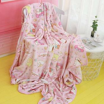 Cartoon Daffy Flannel Blanket Cute Pink Rabbit Coral Fleece Baby Blanket Napping Blanket Student Dorm