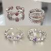 Girls' heart-breaking pink love ring female ins niche advanced opening adjustable index finger ring bestie ring