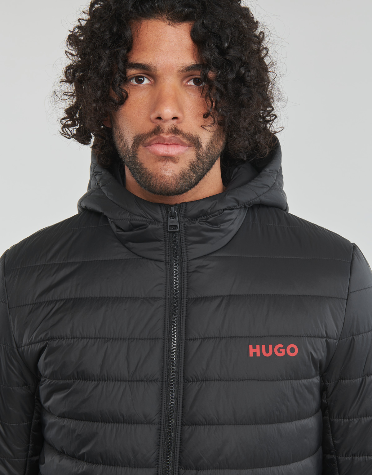 Hugo Boss男装时尚连帽棉衣棉服黑色加厚韩版外套夹克黑色冬季款