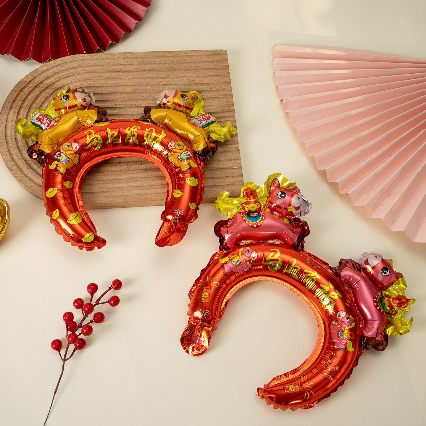 元旦节表演跨年活动儿童新年发箍马年充气头饰过年喜庆民族风发饰,淘宝优惠券,粉丝福利购,淘宝优惠卷