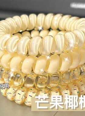 韩式少女高品质葡萄椰椰波点电话线圈夏天清新百搭简约气质头绳