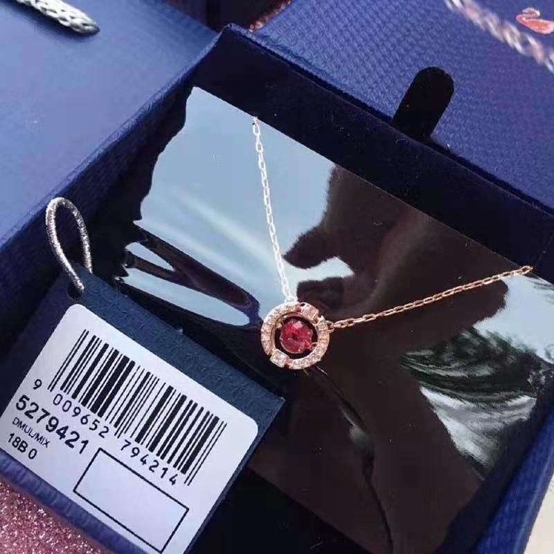 施华跳动女圆形砰然心动水晶锁骨链 君龙工艺项链