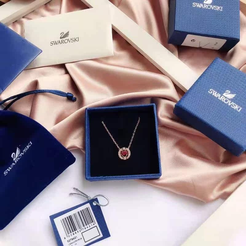 施华跳动女圆形砰然心动水晶锁骨链 君龙工艺项链