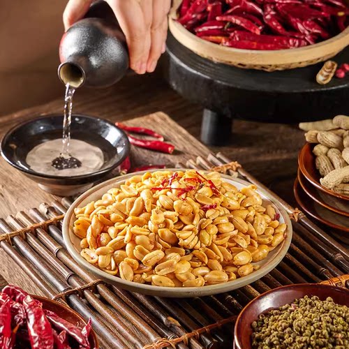百世兴酒鬼花生米麻辣原味油炸500g罐装坚果仁小吃休闲零食下酒菜 - 图0