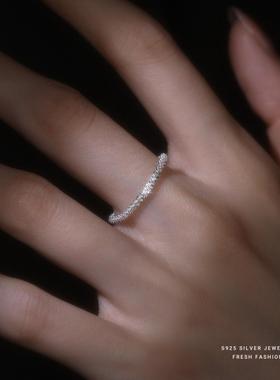 925纯银波光粼粼满天星戒气质轻奢S925感小众设计指环食指尾戒子