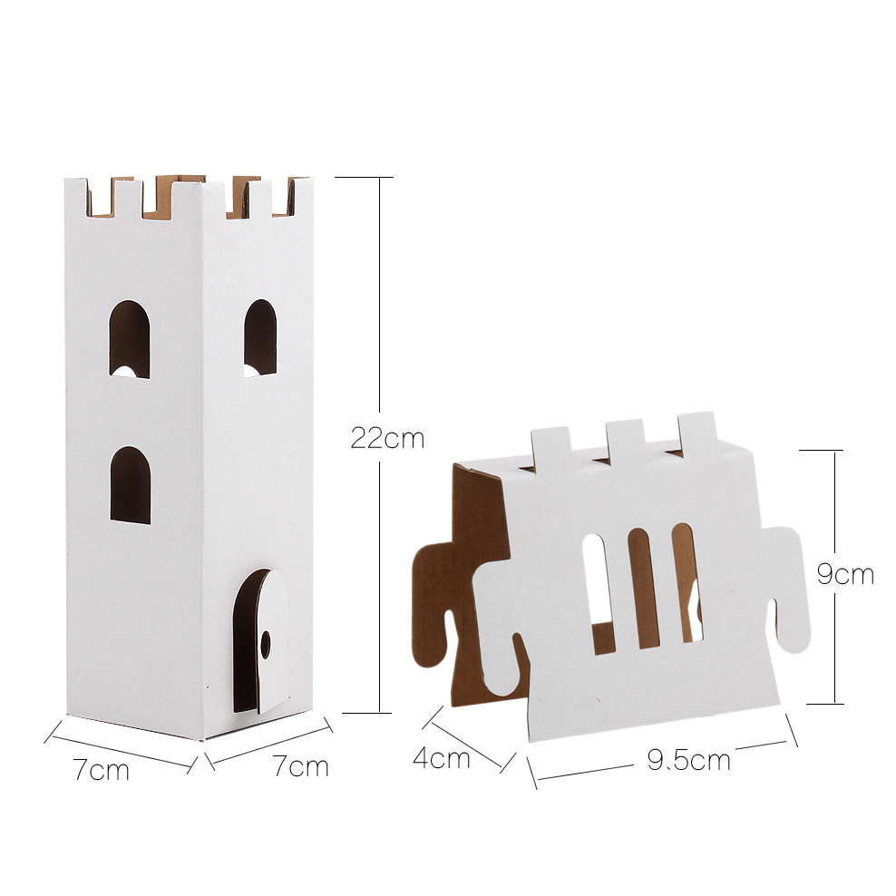 幼儿园创意绘画材料彩绘长城儿童手工制作白模填色DIY纸房子城堡,淘宝优惠券,粉丝福利购,淘宝优惠卷