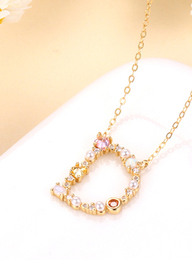 s925银字母D彩虹石项链