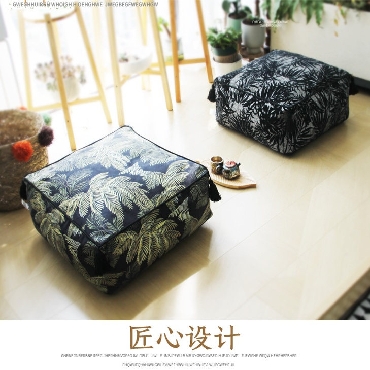 网红法式墩子凳子中式矮凳蒲团垫懒人坐垫可拆洗豆袋泡沫颗粒蒲团