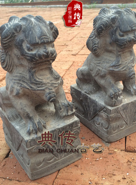 墓地石雕石狮子门口摆件