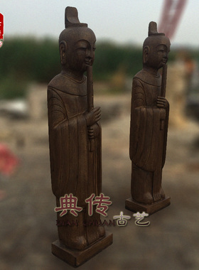 仿古装饰品人像乐俑石雕做旧摆件