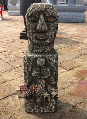 仿古石雕做旧复古武士人物雕像