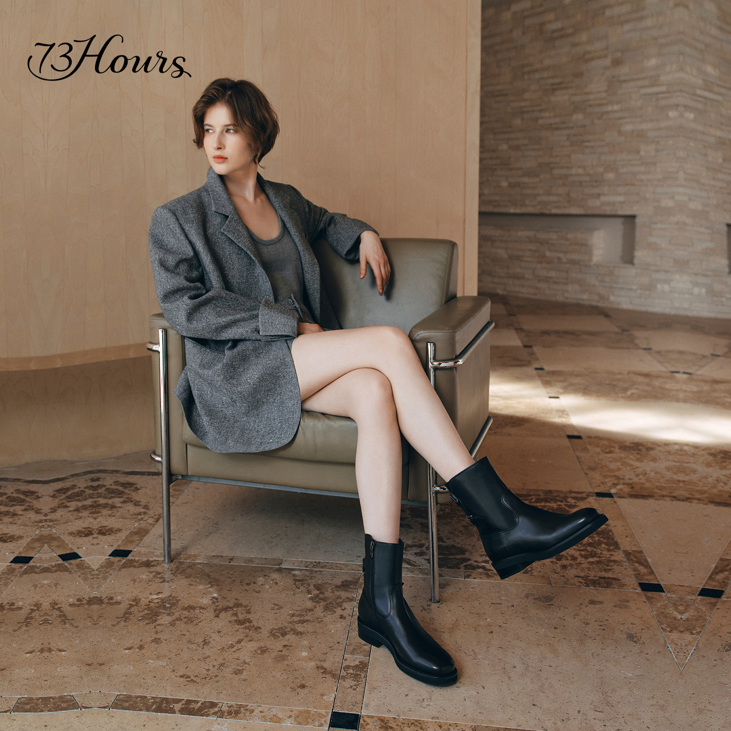 73hours女鞋嬉皮灵魂2025冬新款擦色牛仔西部靴女短靴美拉德靴子,淘宝优惠券,粉丝福利购,淘宝优惠卷