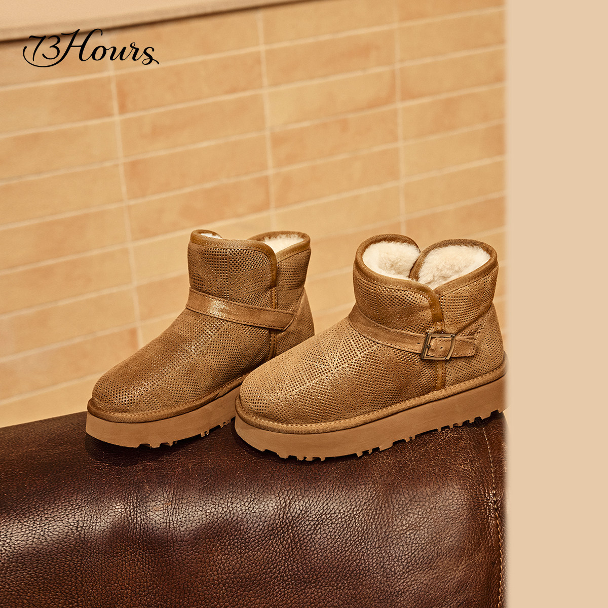 73hours女鞋雪季幻想冬季新款厚底增高雪地靴女加绒短靴保暖棉鞋,淘宝优惠券,粉丝福利购,淘宝优惠卷