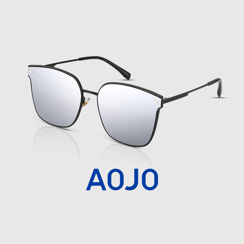 AOJO澳镜墨镜时尚方框男女款AJ105SH260防紫外线太阳镜 - 图0