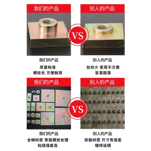 砂浆拉拔块 饰面砖粘接强度块 标准块螺纹挂钩试块接头，定做各种 - 图1
