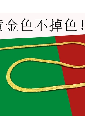 纯银项链女蛇骨链黄金色锁骨链