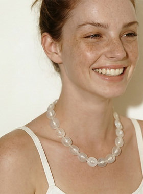 天然白玛瑙淡水珍珠新中式项链