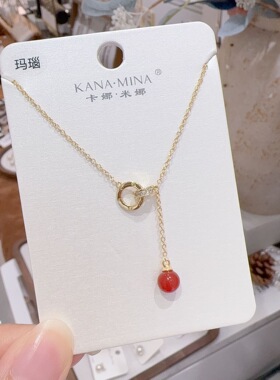 轻奢时尚福禄葫芦流苏项链女2026新款红玛瑙吊坠饰品新中式送闺蜜